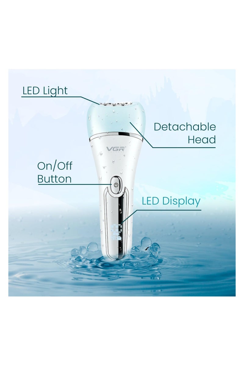 Generic V-733 Professional Women's Grooming Kit, VGR 6 in 1 Full Body Hair Removal Device for Women, LED Display, 90 Minutes Running Time and 600mAh Lithium Battery with IPX 7 Waterproof (Green) - Image 3