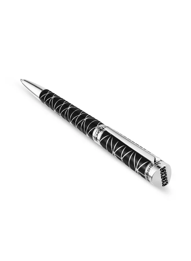 Saint Honore Paris Champ De Mars Lacquer Silver &amp; Black Pen for Men's