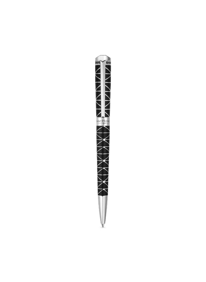 Saint Honore Paris Champ De Mars Lacquer Silver &amp; Black Pen for Men's