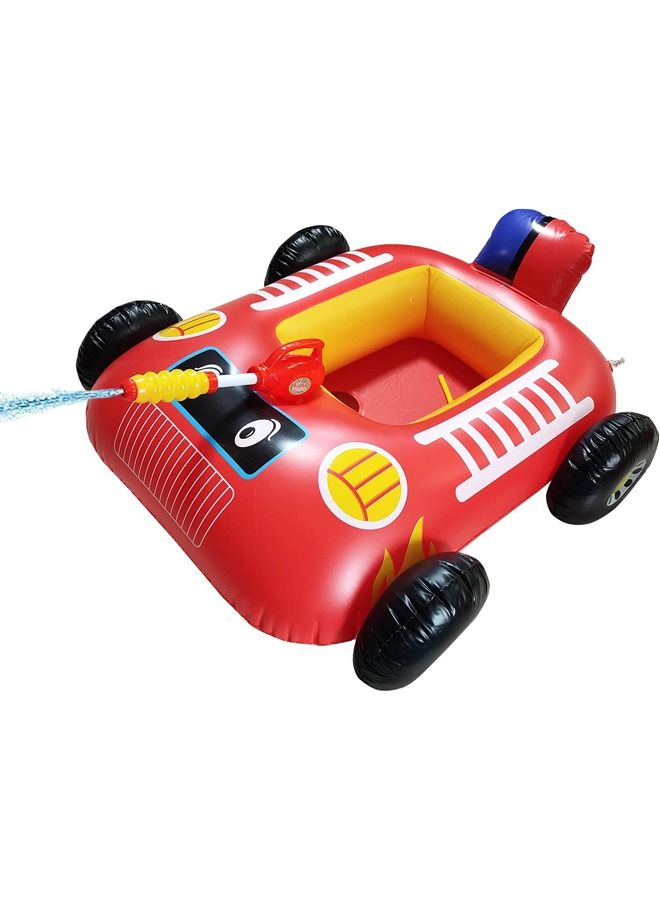 Pool Float For Kids Car Shape Inflatable Seat Boat With Squirt Water Gun Ride On Raft Toy For Children Summer Beach Pool Party