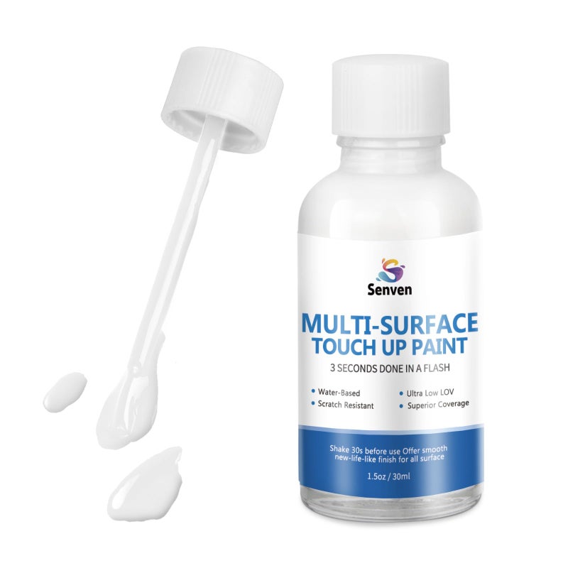 SENVEN White Touch Up Paint High-Gloss Multi Surface Acrylic White Touch Up Paint Pen Scratch Repair for Metal,Walls,Cabinets,Appliances,Wood,Door,Furniture,Enamel 1.5 Fl Oz - Image 1