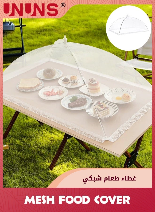 UNUNS Mesh Food Cover,Reusable Foldable Mesh Photo,Mosquito-Proof Transparent Food Cover,Outdoor Mesh Food Cover,Food Net,Outdoor Food Tent,100*60cm  - Image 1