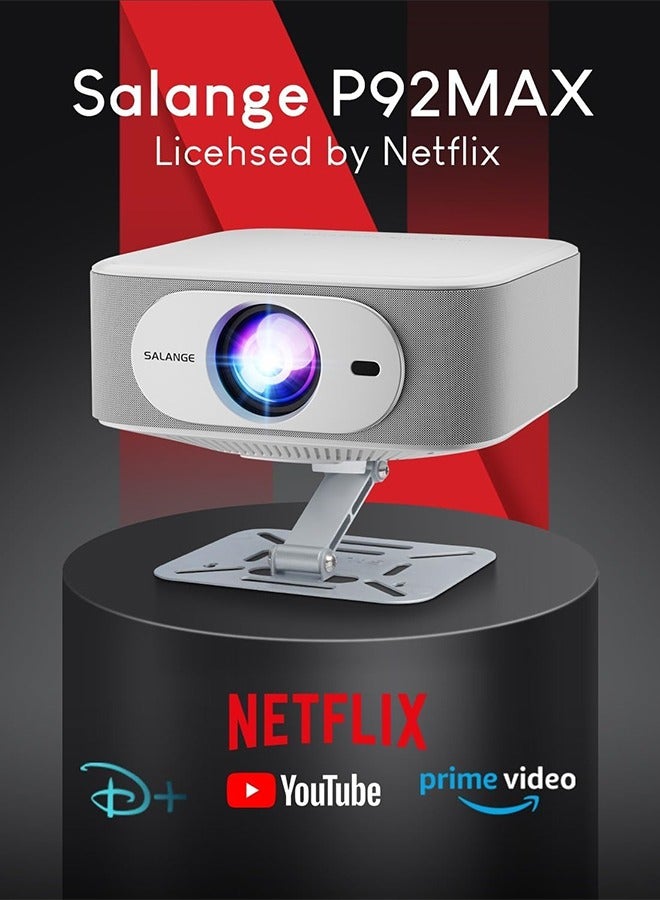 Salange P92 MAX Projector 4K, Netflix Licensed Smart Android 13 NTV Auto Keystone Electric Focus Projectors, 400 ANSI 1080P Native BT5.2 WiFi6 Outdoor Movie Projector - Image 2