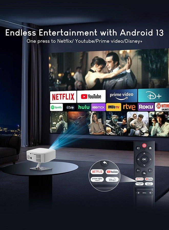 Salange P92 MAX Projector 4K, Netflix Licensed Smart Android 13 NTV Auto Keystone Electric Focus Projectors, 400 ANSI 1080P Native BT5.2 WiFi6 Outdoor Movie Projector - Image 4