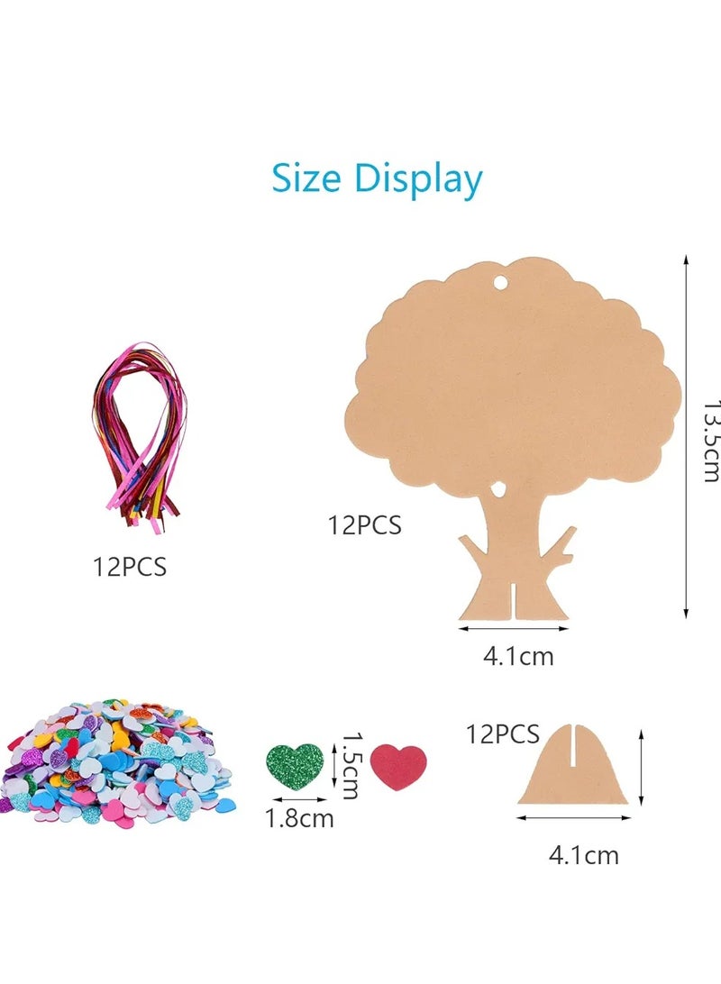 12 Piece Heart Tree Kit DIY Craft Creative Heart Shaped Tree Heart Valentine's Day DIY with Rope for DIY Child Adult Decoration Party Love Gift - Image 4