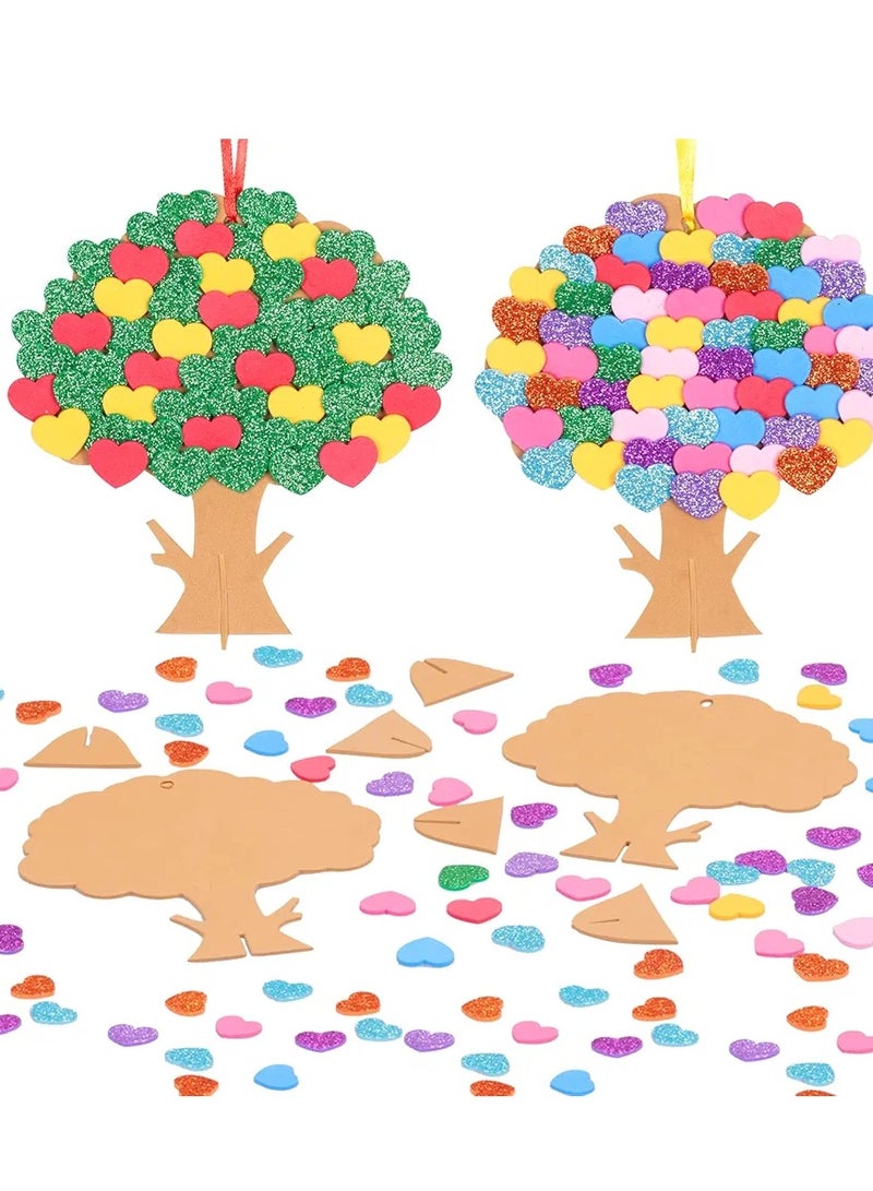 12 Piece Heart Tree Kit DIY Craft Creative Heart Shaped Tree Heart Valentine's Day DIY with Rope for DIY Child Adult Decoration Party Love Gift - Image 1