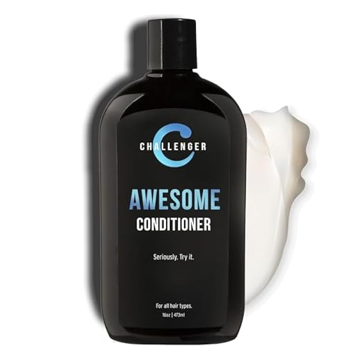 Challenger Awesome Mint Conditioner | Men's Shower Product | For Itchy & Dry Scalp | Removes Dirt & Oils | Coconut Oil, Jojoba Oil, Hydrolyzed Keratin | Sulfate Free | 16oz - Image 1