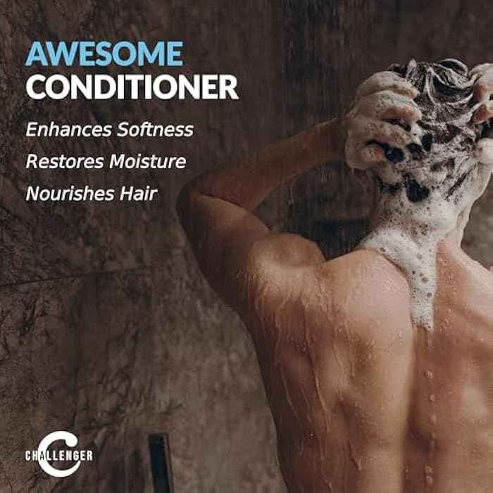 Challenger Awesome Mint Conditioner | Men's Shower Product | For Itchy & Dry Scalp | Removes Dirt & Oils | Coconut Oil, Jojoba Oil, Hydrolyzed Keratin | Sulfate Free | 16oz - Image 2