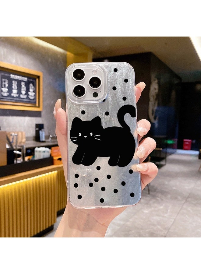 جراب TPU لطيف على شكل قطة لهاتف iPhone 16 Pro - غطاء شفاف ناعم مقاوم للصدمات مع طلاء رش، وحماية من السقوط - Image 4