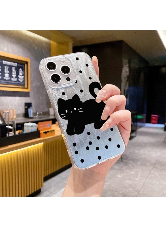 جراب TPU لطيف على شكل قطة لهاتف iPhone 16 Pro - غطاء شفاف ناعم مقاوم للصدمات مع طلاء رش، وحماية من السقوط - Image 2