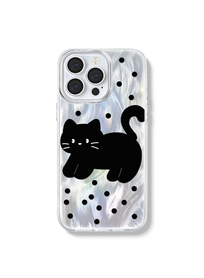جراب TPU لطيف على شكل قطة لهاتف iPhone 16 Pro - غطاء شفاف ناعم مقاوم للصدمات مع طلاء رش، وحماية من السقوط - Image 1