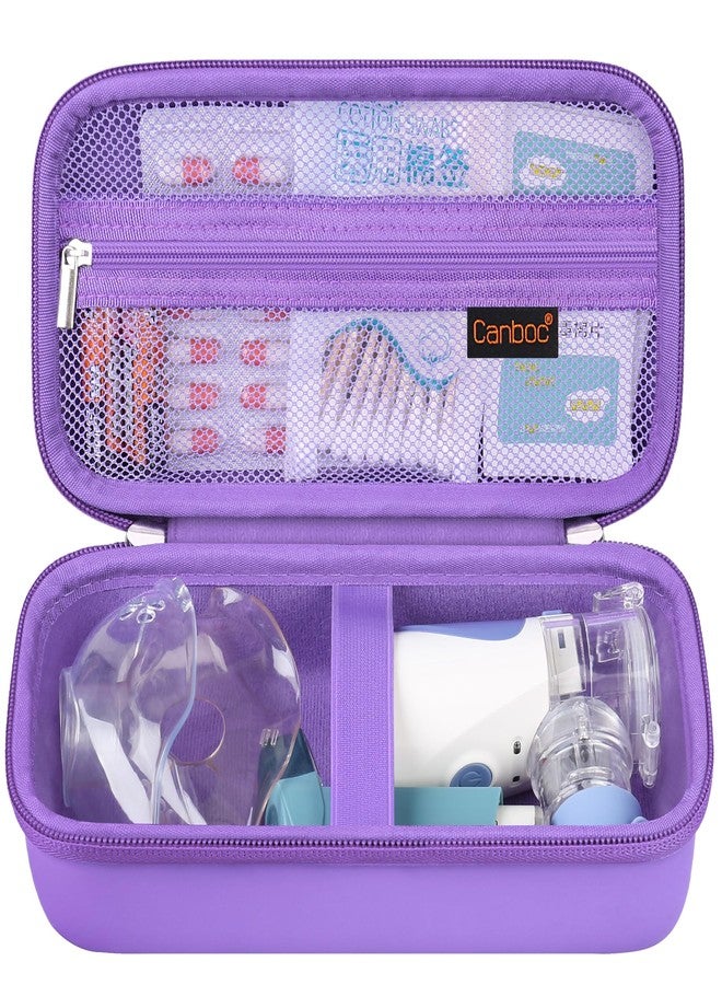 Canboc Travel Case for Portable Handheld Inhaler Nebulizer, Home Compression Nebulizer for Adults and Kids, Mesh Pocket fit Packets of Medication or Other Essentials, Purple (Case Only - Image 1