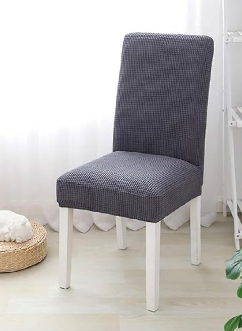 6 PCS Chair Cover Stretch Dining Chair Covers Removable Washable Home Chair Hotel Restaurant Chair Cover Four Seasons Universal Chair Cover for Dining Room, Banquet，Hotel(Dark Grey))  - Image 2
