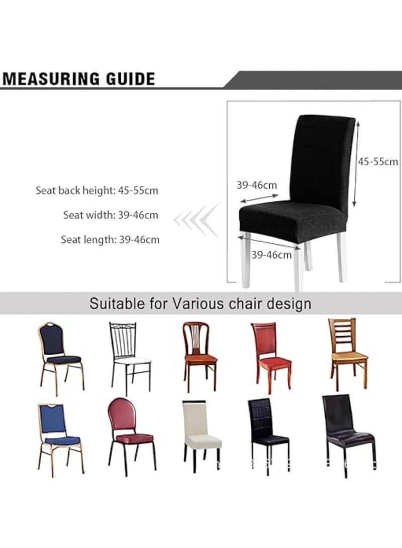 6 PCS Chair Cover Stretch Dining Chair Covers Removable Washable Home Chair Hotel Restaurant Chair Cover Four Seasons Universal Chair Cover for Dining Room, Banquet，Hotel(Dark Grey))  - Image 3