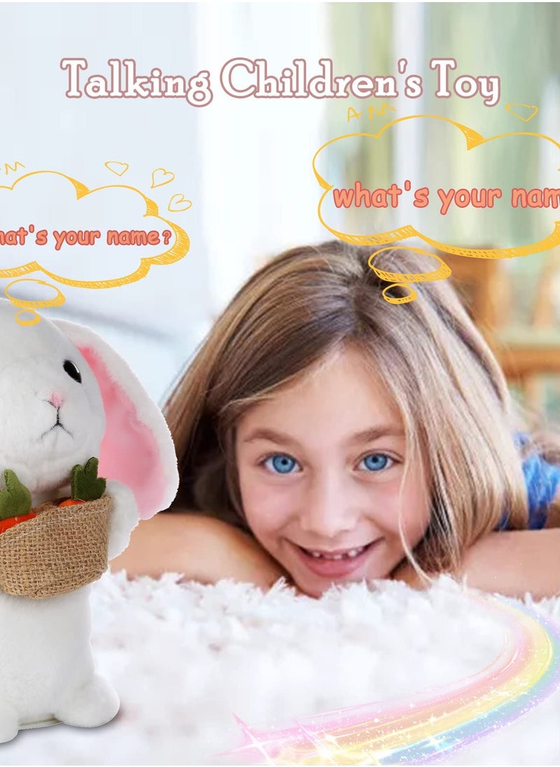 Generic - Interactive Talking Rabbit Plush Toy, Repeats Your Words, Dances and Shakes, Ideal Gift for Kids, Height: 7 Inches - Image 1