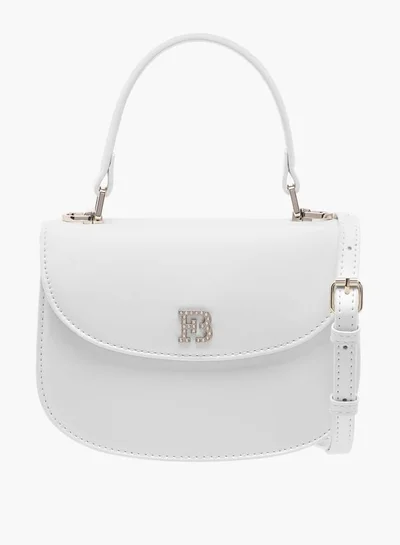 فلورا بيلا من شو إكسبرس Women Textured Satchel Bag with Button Closure and Adjustable Strap