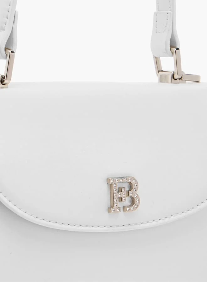 فلورا بيلا من شو إكسبرس Women Textured Satchel Bag with Button Closure and Adjustable Strap