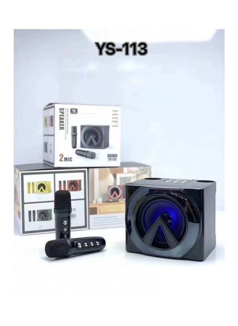 YS-113 Wireless Bluetooth Karaoke Speaker With Two Wireless Microphone For Party Indoor And Outdoor Events