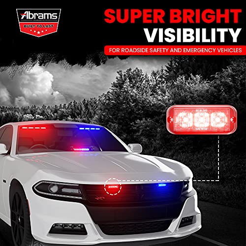 Abrams SAE Class-1 Edge 3 Series [White] 9W - 3 LED Emergency Vehicle Truck LED Grille Light Head Surface Mount Strobe Warning Light - Image 3