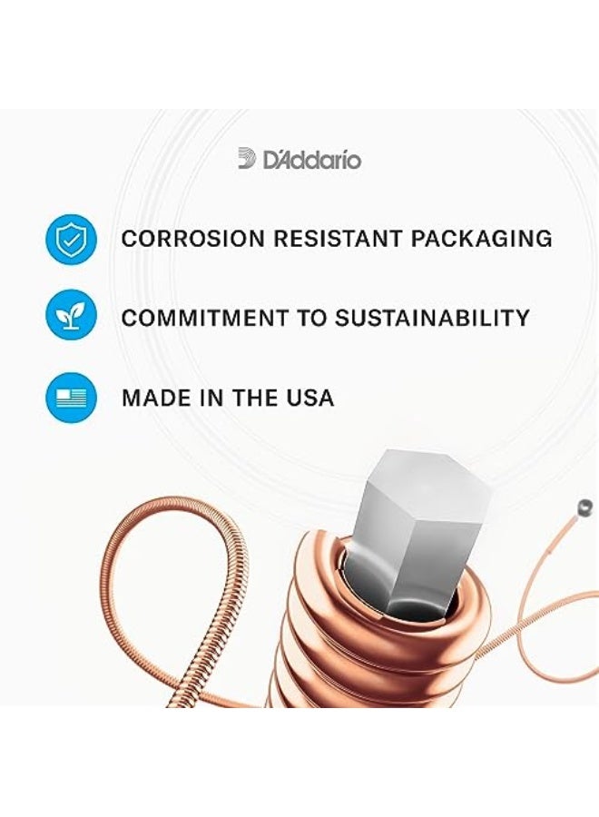 د'اداريو أسلاك جيتار صوتي، 80/20 برونز، EJ10، سُمك خفيف جداً 10-47، مجموعة 6 أوتار، عبوة واحدة - Image 5