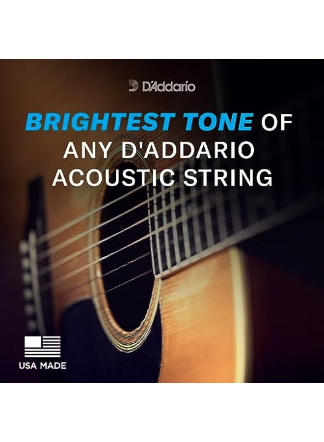 د'اداريو أسلاك جيتار صوتي، 80/20 برونز، EJ10، سُمك خفيف جداً 10-47، مجموعة 6 أوتار، عبوة واحدة - Image 2