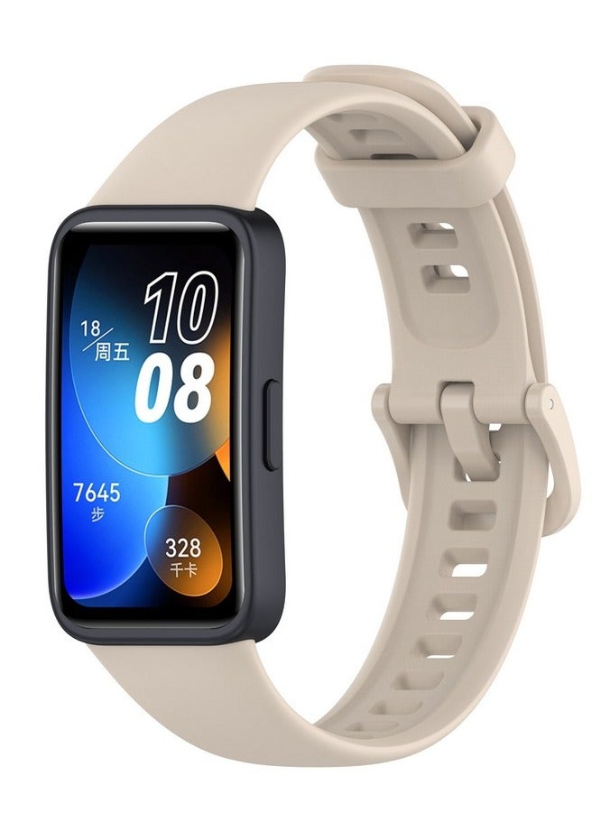 Huawei Band 8 / Huawei Band 9 Watch Band for Men Women Sport Watch Strap Lightweight Silicone Replacement Band (Ivory white) - Image 1