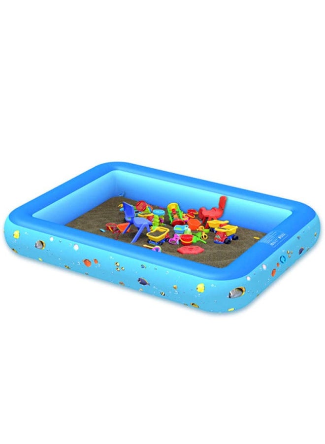 Customized Inflatable Sand Table Children's Fishing Pool Baby Pool Large Ball Pool Space Sand Pool Multi-use Inflatable Basin-Color:Blue - Image 3