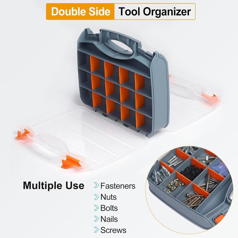 Divik Divik Plastic Screw Storage Box Work Tool Box Durable Storage with Compartments for Tools MultiUtility Tool Organizer Box Compact Tool Box 1Pcs Style 2  - Image 2
