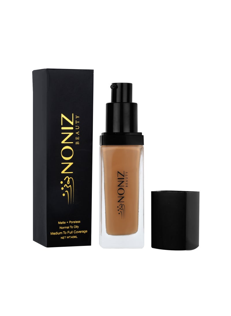 Noniz Beauty Flawless Face Makeup - Waterproof Liquid Foundation- Medium to Full Coverage-Matte Finishing Makeup Look - Oil Absorbing - Vegan Formula- Cruelty-Free Makeup 40 ml - Image 1