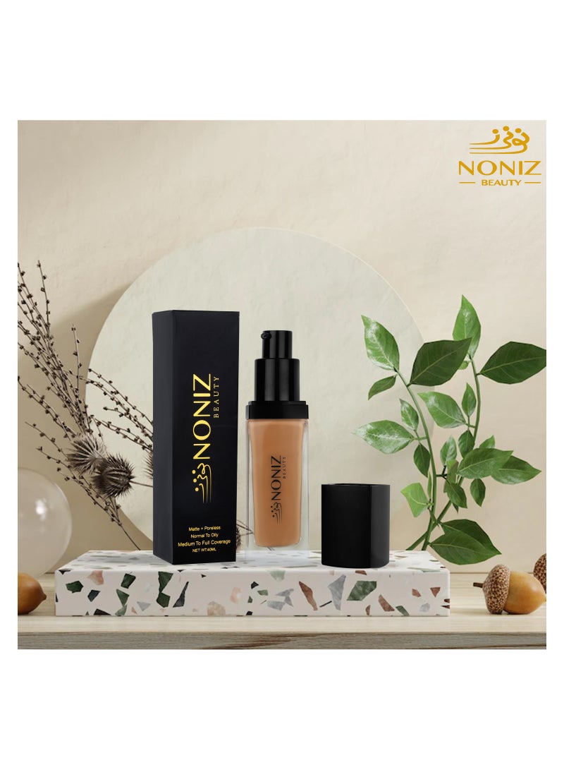 Noniz Beauty Flawless Face Makeup - Waterproof Liquid Foundation- Medium to Full Coverage-Matte Finishing Makeup Look - Oil Absorbing - Vegan Formula- Cruelty-Free Makeup 40 ml - Image 2