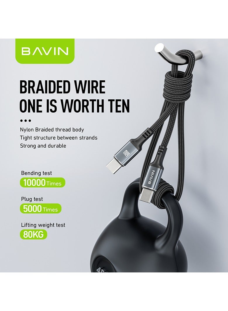 Bavin Bavin CB335 Fast Charging 60 W Aluminum Alloy Data Cable Wth 1.2 Meter Thicker Wire Material For C-Type C  - Image 5