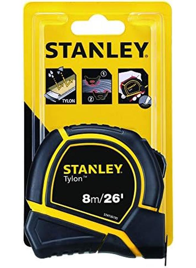 Stanley Tylon Short Tape Measure 8M 26' X 25Mm Yellow Black Stht36195 - Image 4