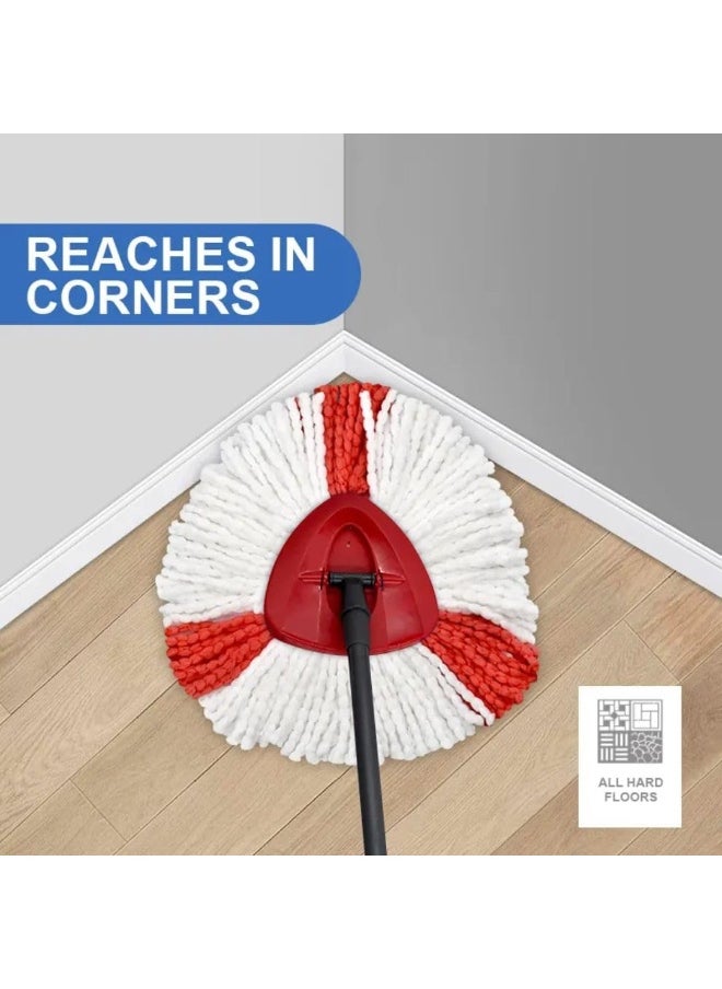 Zalcoon 3 Spin Mop Heads Replacement, Handle & Base Compatible with Vileda Easy Wring/O cedar, Spin Mop Head Replacement for Floor Cleaning, Triangle Shape (Red & White)  - Image 4