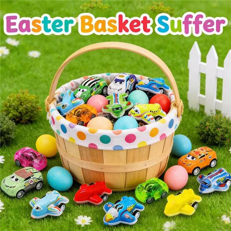 AMENON 28 Pack Easter Basket Stuffers Assorted Pull Back Car Toys for Kids Mini Vehicles Easter Toys for Toddlers Easter Basket Stuffer Fillers Birthday Party Favors Easter Classroom Exchange Gifts - Image 5