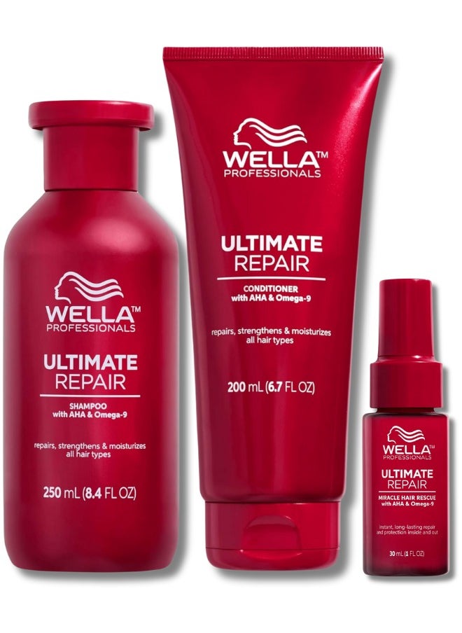 Wella Professionals Wella Professionals trio ultimate repair (SHAMPOO / CONDITIONER / MIRACLE BOOSTER) Holiday Kit  - Image 2