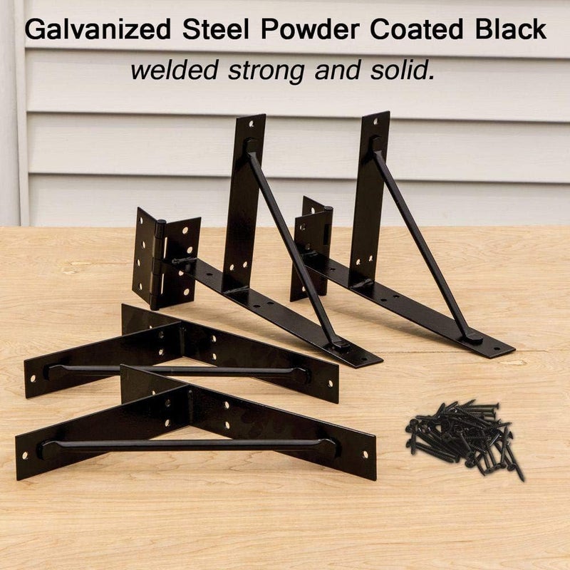 MOFEEZ Corner Brace Bracket No Sag Kit for Shed Doors, Driveway Gates, Corral Gates, Wood Windows - Image 2