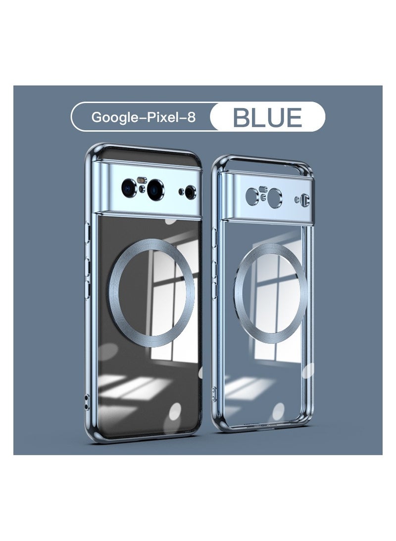 ارواق ينطبق على حافظة الهاتف المحمول Google Pixel 8Pro، حافظة واقية من السيليكون والشحن اللاسلكي المغناطيسي من مادة TPU - Image 1