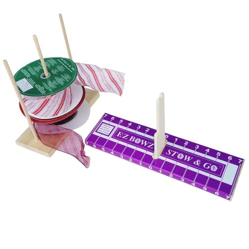 E-Z Bowz EZ Bowz Stow & Go Bow Maker with Detachable Spool Holder - Easy Bow Making Tool - Bowmaker for Crafts, Wreath Making, Tree Top Bows, Hair Bows, Ribbon Bows, Gift Bows - Christmas Decor Bowmaking - Image 4