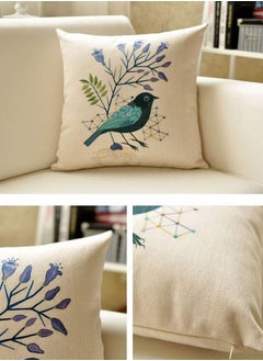 Pillowcase Cushion Cover Square Pillowcase Floral Bird Cotton Linen Tape Invisible Zipper Pillowcase Upholstery Sofa for Bedroom Sofa Terrace Office (Set of 4, 18 x 18 in/45 x 45 cm) - pzsku/ZB44558A541DA71BD8CB7Z/45/_/1664176179/3d9809bb-6582-4d9a-89ca-65722a91608c