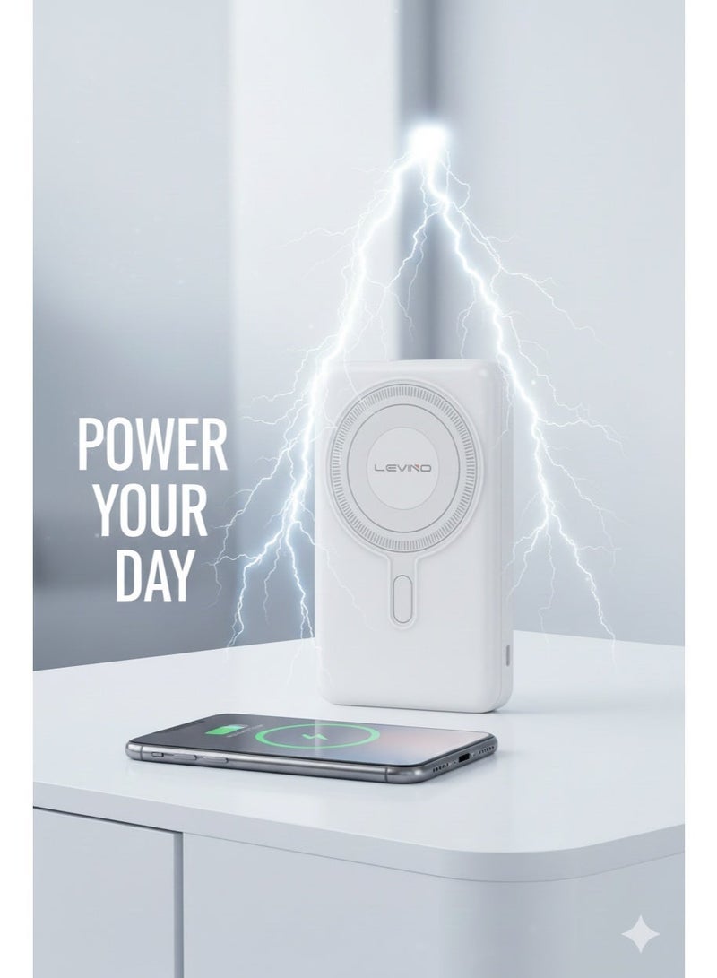 LEVINO N-39 10000mAh Magnetic Wireless Power Bank 22.5W Fast Charging PD18W Type-C Portable - Image 2