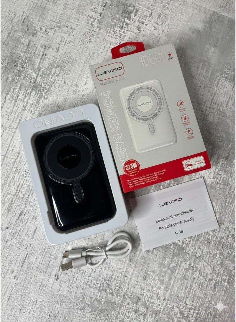 LEVINO N-39 10000mAh Magnetic Wireless Power Bank 22.5W Fast Charging PD18W Type-C Portable - Image 3