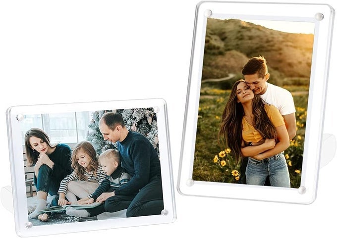 4X6 MINIMALIST PICTURE FRAME ACRYLIC GLASS PHOTO FRAME WITH MAGNETIC DESKTOP DISPLAY HORIZONTALLY OR VERTICALLY