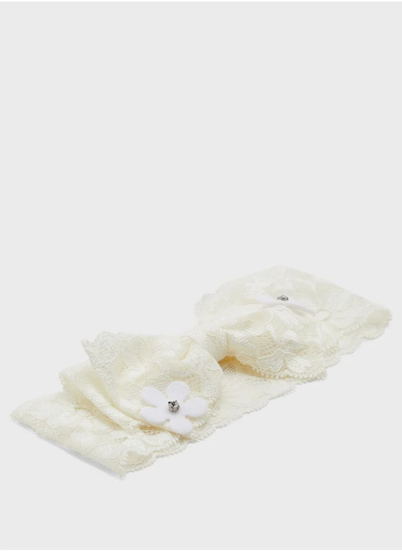 Claires Kids Lace Flower Bow Headband