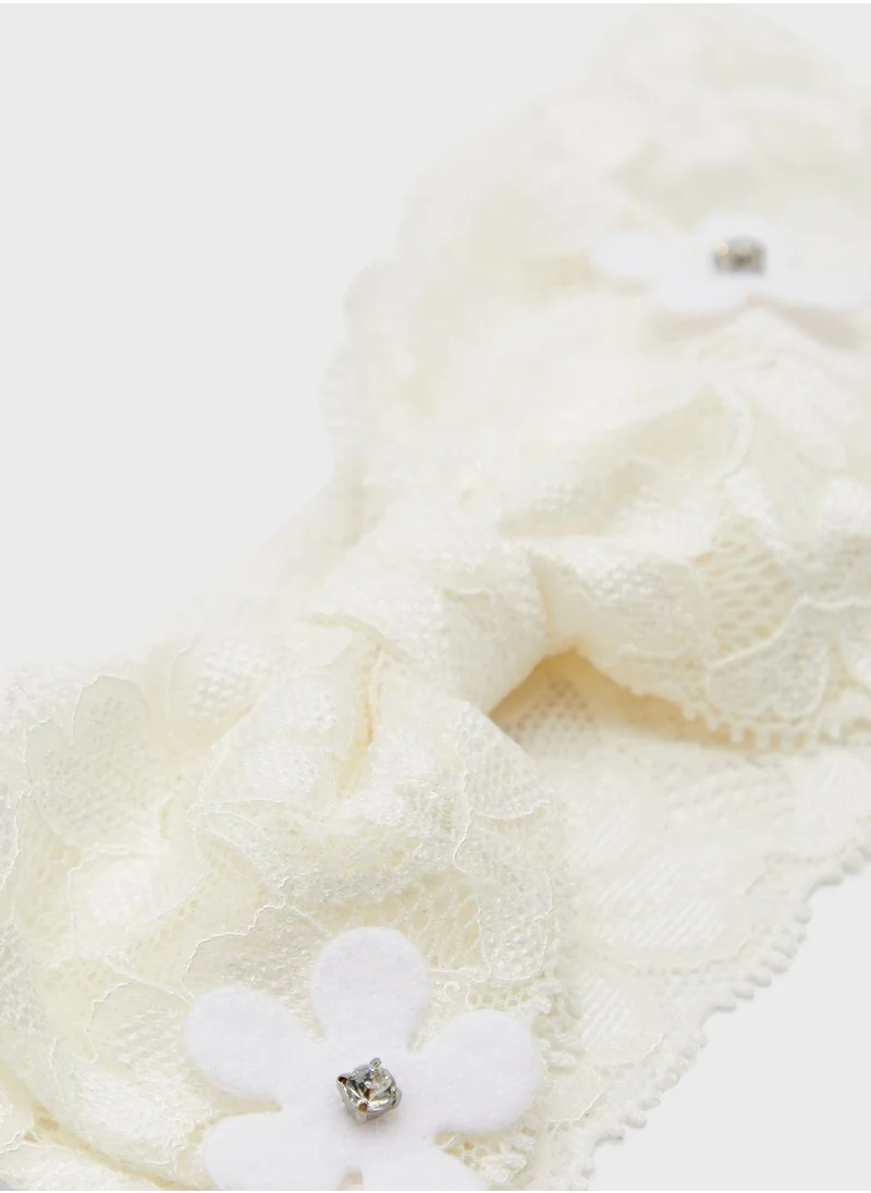 Claires Kids Lace Flower Bow Headband