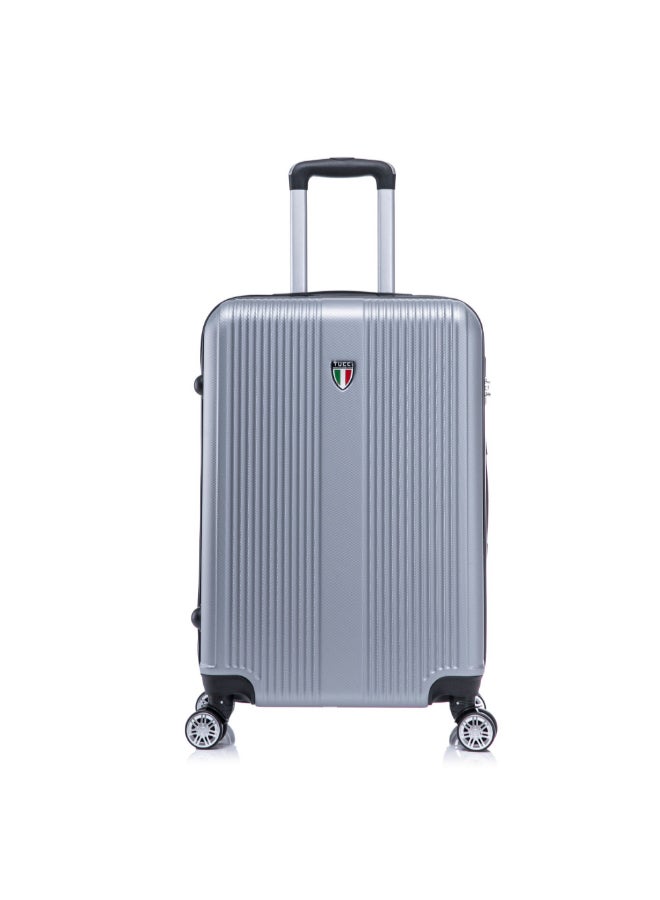 TUCCI 3-Piece Lustria Hardside Luggage Trolley Set Silver 76 x 29.5 x 48 cm T0809-S - Image 2