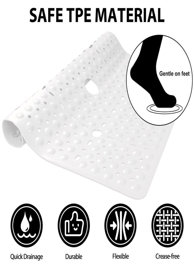 Mofonky Square Shower Mat Non Slip: 27 X 27 Inch Large Shower Floor Mat with Drain Hole in Middle - Soft TPE Anti Slip Shower Mats for Inside Shower - Image 3