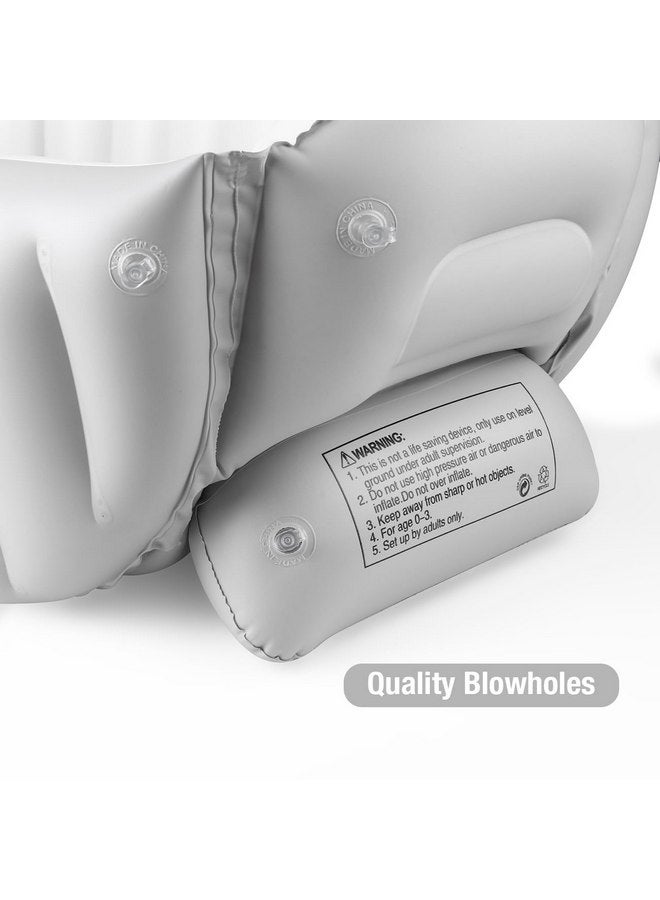 PandaEar حوض استحمام قابل للنفخ للأطفال من باندا إير، حوض استحمام للأطفال للاستحمام، حوض استحمام محمول قابل للطي للأطفال، حوض استحمام للأطفال من 6-12 شهر، حوض استحمام للسفر للأطفال، حوض قابل للنفخ للأطفال مع مضخة هواء - Image 5