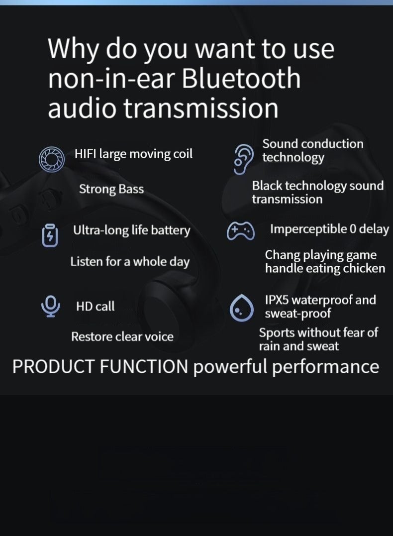 New Bone Conduction Wireless Earphone Air Conduction Bluetooth Sports Headset Sports Not In-Ear Safety Headphones (Pink)  - Image 5