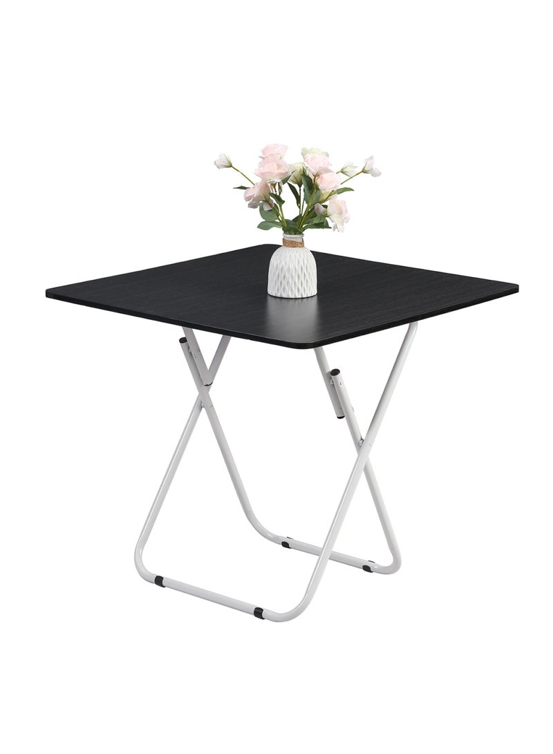 لوازم طاولة مربعة قابلة للطي - 70×70×81.5 سم، أسود - طاولة عملية وقابلة للحمل بتصميم متين وسطح سهل التنظيف مع إطار حديدي - مثالية للمساحات الصغيرة، غرف المعيشة، والاستخدام الخارجي - Image 1