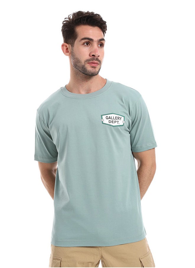 WHITE RABBIT - White Rabbit "Gallery Dept" Printed Front & Back Dark Mint Tee - Image 1